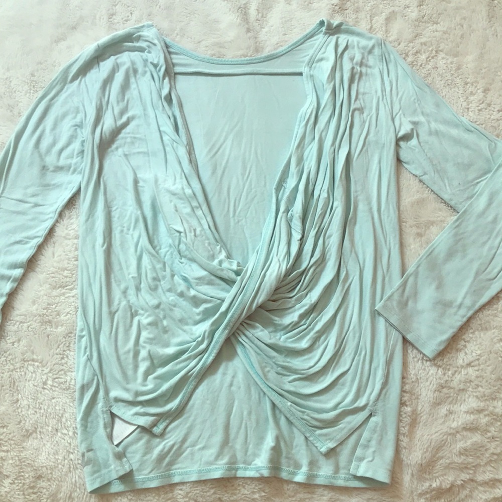 Hollister Open Back Mint Long Sleeve Shirt
